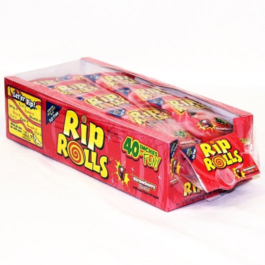 Rip Rolls Strawberry Display Carton, 12 x 24 x 1.4 oz Case - DOT product image 2