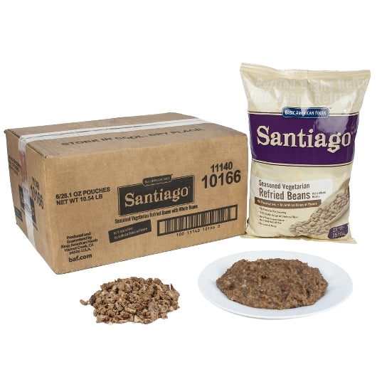 BAF Santiago Refried Beans Santiago Seasoned Vegetarian, 6 x 28.1 oz Case - DOT product image 6