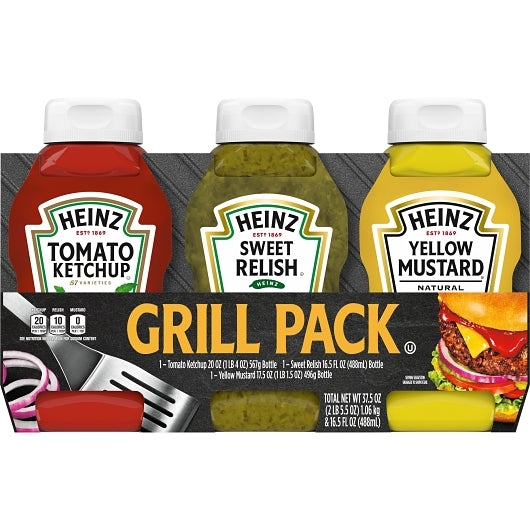 Heinz Assorted Relish, Mustard And Ketchup Picnic Pack, 4 x 54 oz Case - DOT product image 2