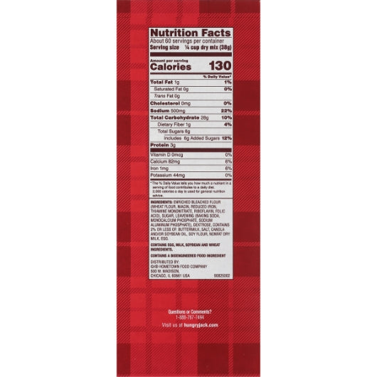 Hungry Jack Complete Buttermilk Pancake Mix, 6 x 80 oz Case - DOT product image 8