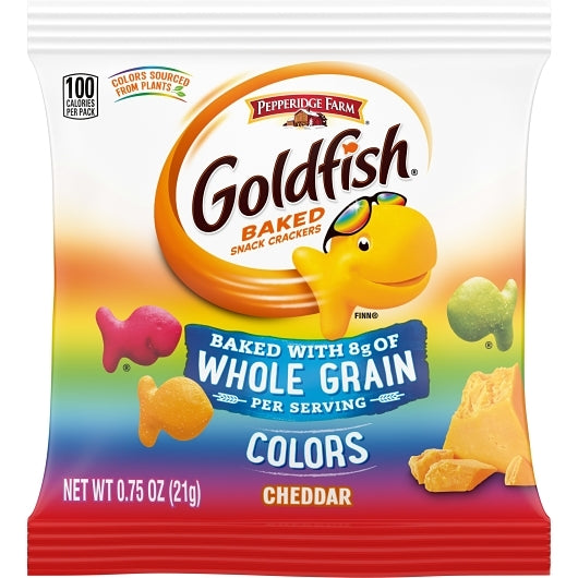 Pepperidge Farms Goldfish Cheddar Colors Crackers, 300 x 0.75 oz Case - DOT product image 2
