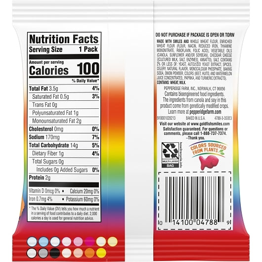 Pepperidge Farms Goldfish Cheddar Colors Crackers, 300 x 0.75 oz Case - DOT product image 8