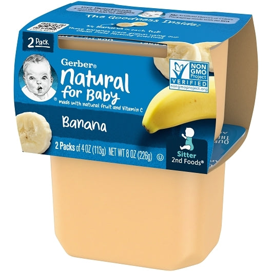 Gerber 2nd Foods Banana Puree Baby Food Tub, 2x 4 oz Tubs, 8 x 8 oz Case - DOT product image 8