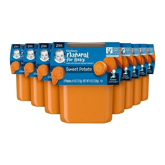 Gerber 2nd Foods Non-GMO Sweet Potato Puree Baby Food Tub, 2x 4 oz Tubs, 8 x 8 oz Case - DOT product image 2