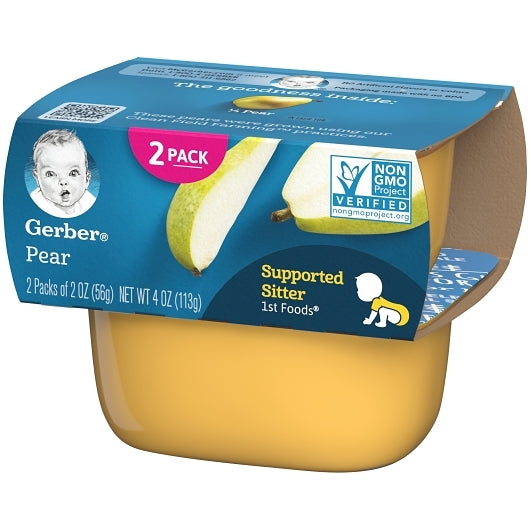 Gerber 1st Foods Natural for Baby Non-GMO Pear Puree Baby Food Tub, 2x 2 oz Tubs, 2 x 4 x 4 oz Case - DOT product image 8