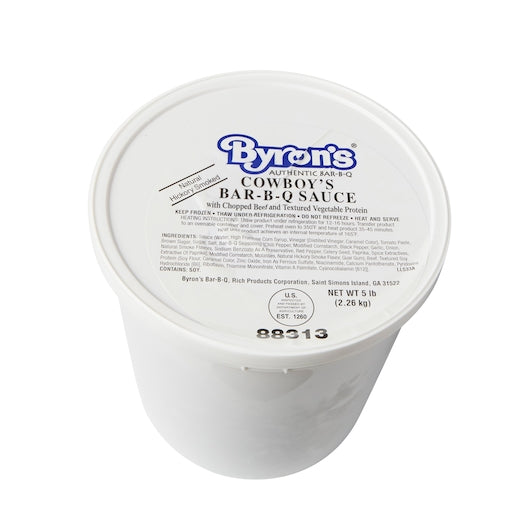 Byron's Chopped Beef With Cowboy Barbecue Sauce, 4 x 5 lb Case - DOT product image 2