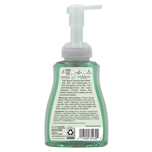 Dial Basics Hypoallergenic Foaming Hand Soap With Aloe, 8 x 10 fl oz Case - Health & Personal Care - image 2
