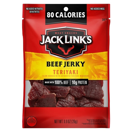Jack Link's Teriyaki Beef Jerky, 48 x 0.9 oz Case - Alternate product angle or state