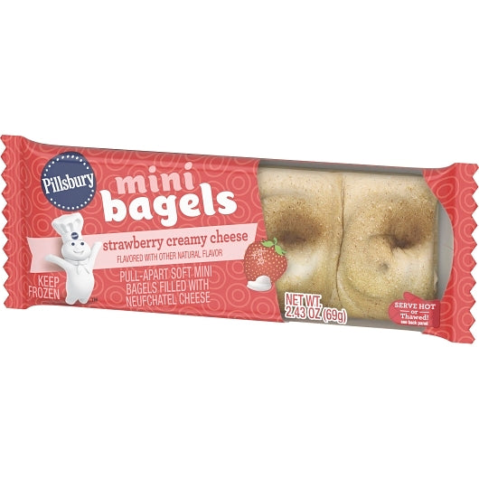 Pillsbury Strawberry Creamy Cheese Mini Bagels, 72 x 2.43 oz Case - DOT product image 8