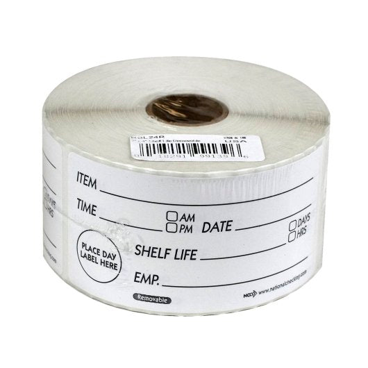 NCCO National Checking 2X4 Removable Shelf Life Labels, 1 x 500 each Case - Guest Checks & Register Rolls