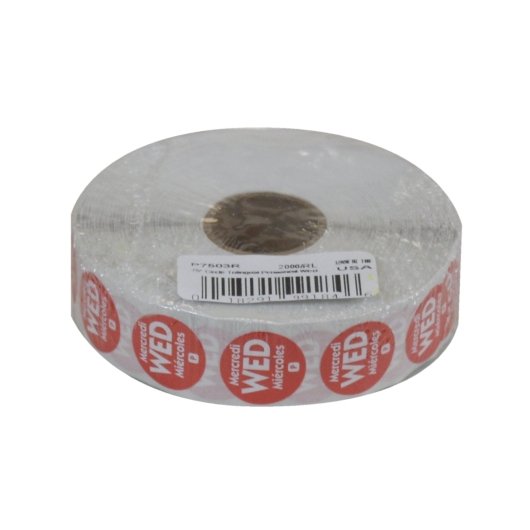 NCCO National Checking .75 Inch Circle Trilingual Permanent Red Wednesday Label, 1 x 2000 each Case - DOT product image 2