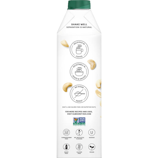 Elmhurst Unsweetened Cashew Milk, 6 x 32 fl oz Case - DOT product image 8