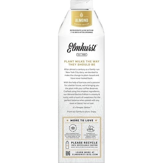Elmhurst Almond Milk Barista, 6 x 32 fl oz Case - DOT product image 4