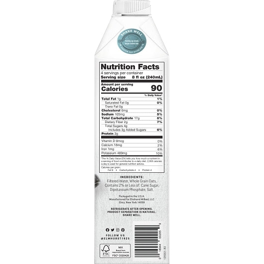 Elmhurst Barista Oat Milk, 6 x 32 fl oz Case - DOT product image 2