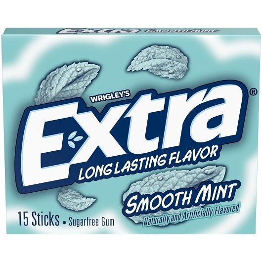Extra Single Serve Smooth Mint Gum, 12 x 10 x 15 PC Case - DOT product image 2