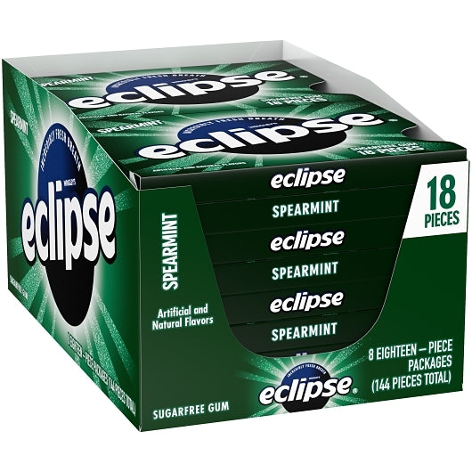Eclipse Single Serve Spearmint Gum, 18 x 8 x 18 PC Case - DOT product image 2
