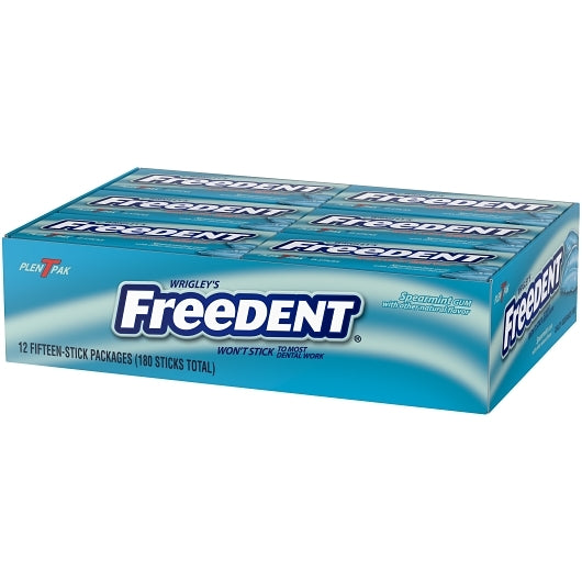 Freedent Gum Spearmint Plenty Packs, 30 x 12 x 15 PC Case - Alternate product angle or state