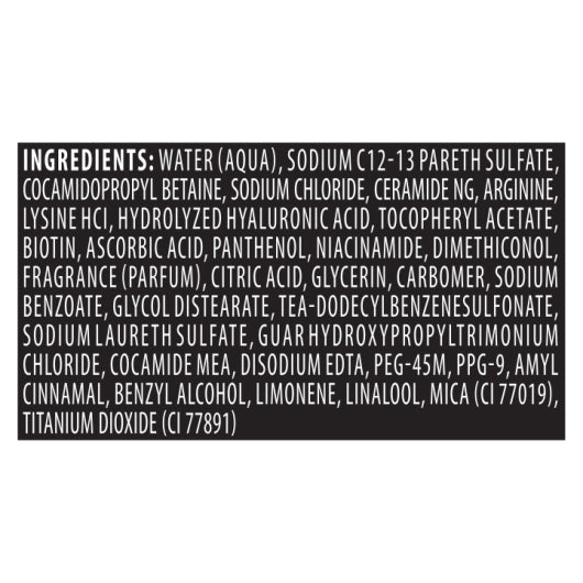 Tresemme Moisture Rich Luxurious Moisture Shampoo, 6 x 28 fl oz Case - Ingredients label