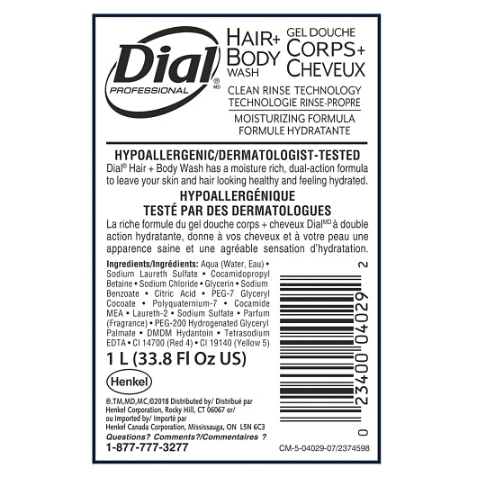 Dial Refill Hair And Body Wash, 8 x 33.8 fl oz Case - DOT product image 8