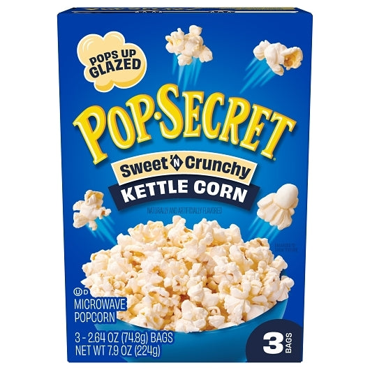 Pop Secret Sweet 'N Crunchy Kettle Corn Microwave Popcorn Share Size, 6 x 7.92 oz Case - Snacks - image 2