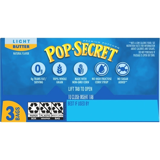 Pop Secret Light Butter Popcorn, 6 x 9 oz Case - Popcorn, Pretzels & Snack Mix - image 2