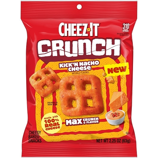 Cheez-It Crunch Kikn' Nacho Cheese, 6 x 2.25 oz Case - Crackers & Grahams - image 2