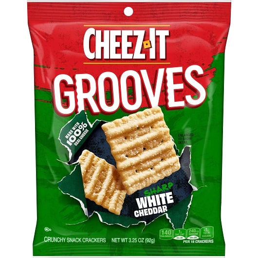 Cheez-It Grooves Sharp White Cheddar Crackers, 6 x 3.25 oz Case - DOT product image 2