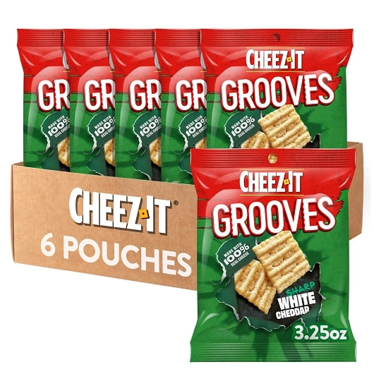 Cheez-It Grooves Sharp White Cheddar Crackers, 6 x 3.25 oz Case - DOT product image 6