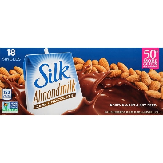 Silk Aseptic Pure Dark Chocolate Almond Milk, 18 x 8 fl oz Case - DOT product image 2