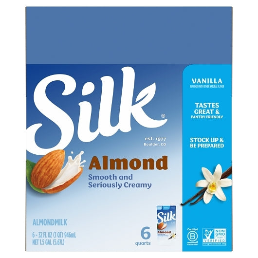 Silk Aseptic Vanilla Almond Milk, 6 x 32 fl oz Case - DOT product image 2