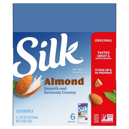 Silk Aseptic Original Pure Almond Milk, 6 x 32 fl oz Case - DOT product image 2