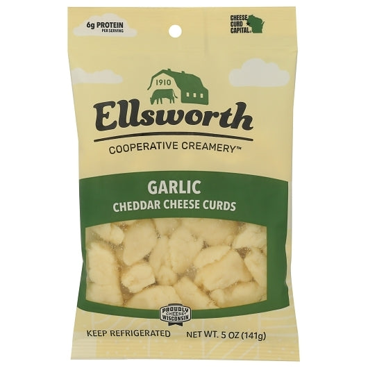 Ellsworth Natural White Garlic Cheddar Cheese Curds, 12 x 5 oz Case - DOT product image 2