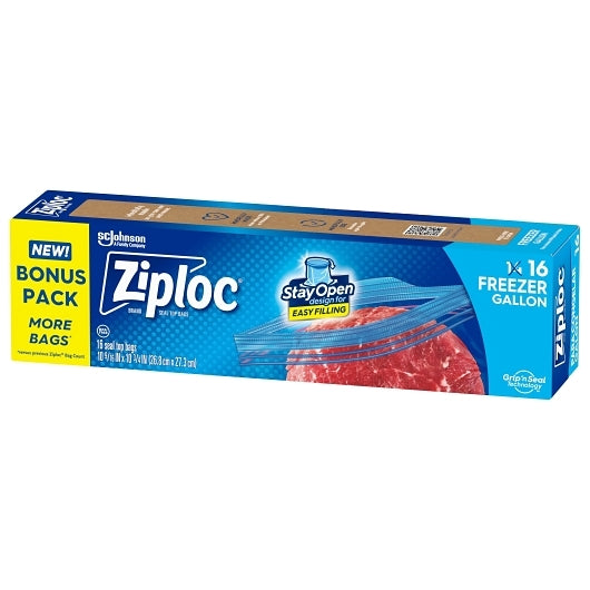 Ziploc Suso Freezer Gal Bag 16 Ct, 12 x 16 each Case - Disposables - image 2