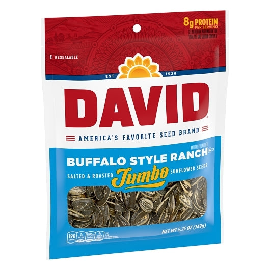 David Roasted & Salted Buffalo Style Ranch Jumbo Sunflower Seeds, 12 x 5.25 oz Case - DOT product image 2