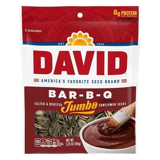David BBQ Sunflower Seeds, 12 x 5.25 oz Case - Nuts & Seeds