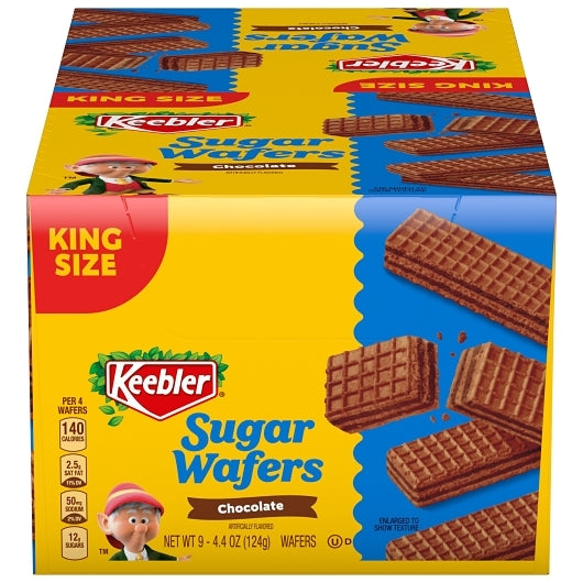 Keebler Sugar Wafers Chocolate, King Size, 9 x 4.4 oz Case - Bakery & Desserts - image 2