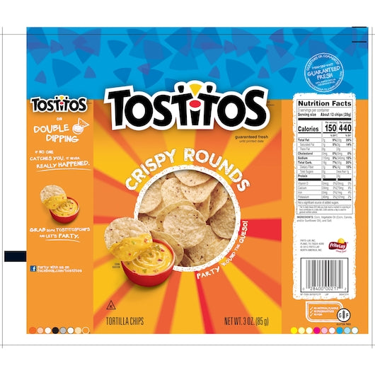 Tostitos Crispy Rounds Tortilla Chips, 28 x 3 oz Case - DOT product image 8