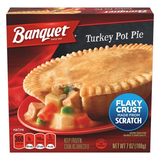 Banquet Turkey Pot Pie, 24 x 7 oz Case - DOT product image 2