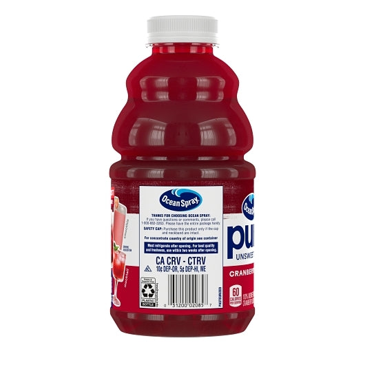 Ocean Spray 100% Pure Cranberry Juice, 8 x 32 fl oz Case - Juices - image 2