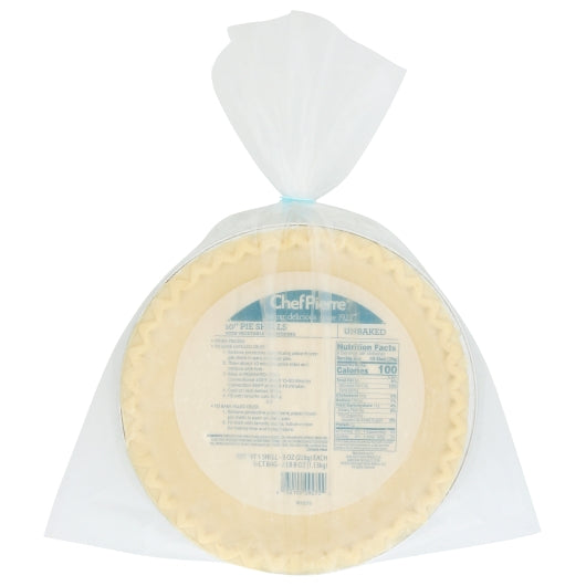 Chef Pierre 8 Ounce Unbaked Pie Crust 10 Inch Vegetable Shortening, 4 x 8 oz Case - DOT product image 2