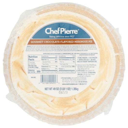 Chef Pierre Gourmet Chocolate Meringue Pie, 4 x 49 oz Case - DOT product image 2
