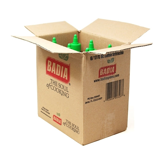 Badia Sriracha Hot Sauce Bottle, 6 x 17 fl oz Case - Alternate product angle or state