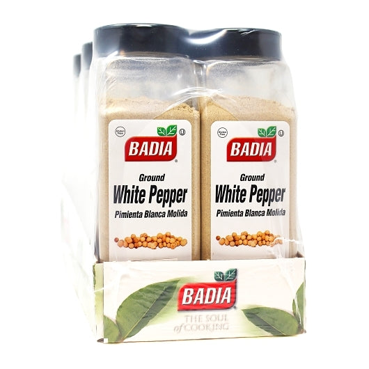 Badia Ground White Pepper, 6 x 16 oz Case - Alternate product angle or state