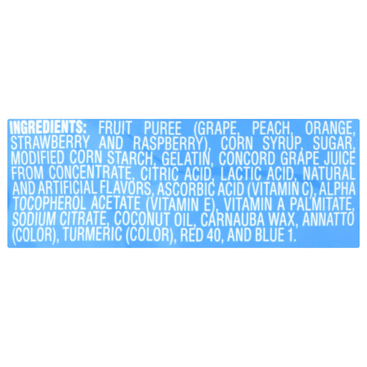 Welch's Mixed Fruit Resealable Fruit Snack, 9 x 8 oz Case - Ingredients label