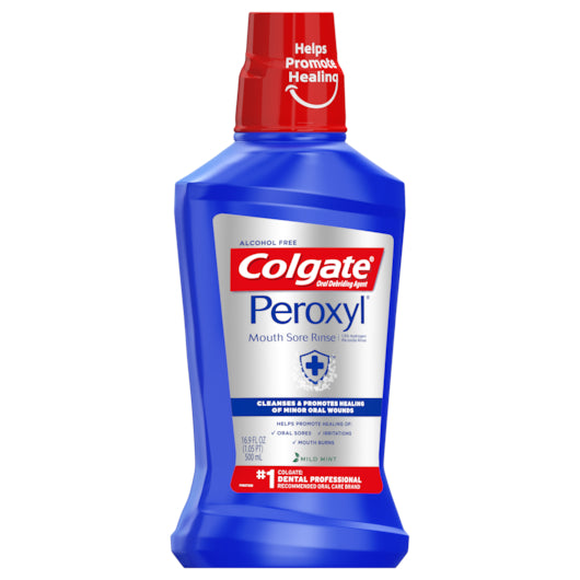 Colgate Peroxyl Mouth Sore Rinse Alcohol Free Mild Mint Mouthwash, 6 x 16.9 fl oz Case - DOT product image 4
