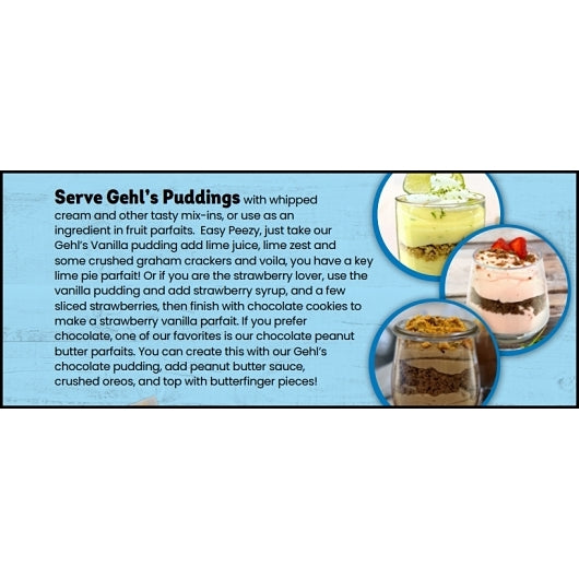 Gehls Trans Fat Vanilla Pudding, 6 x 112 oz Case - DOT product image 6