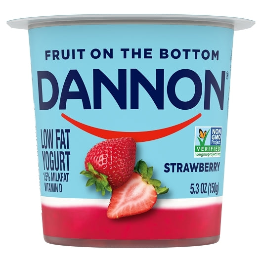 Dannon Low Fat Fruit on the Bottom Strawberry Yogurt, 12 x 5.3 oz Case - DOT product image 2