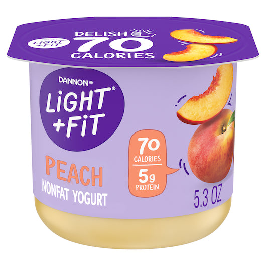 Light and Fit Nonfat Peach Yogurt, 12 x 5.3 oz Case - DOT product image 2