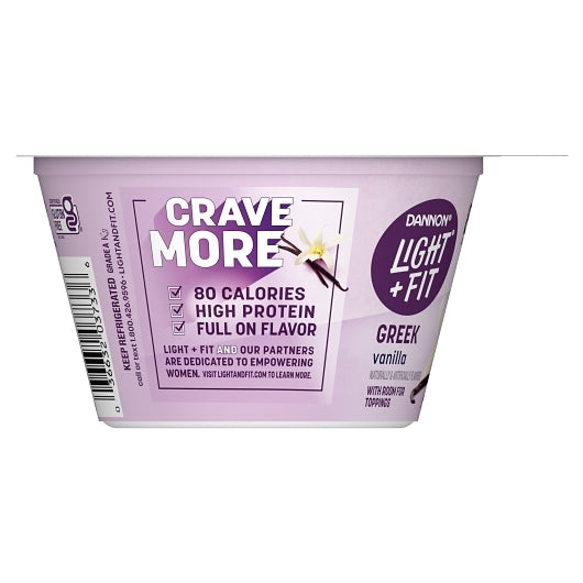 Light and Fit Nonfat Vanilla Yogurt, 12 x 5.3 oz Case - DOT product image 2
