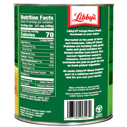 Libbys Fancy Sliced Potatoes, 6 x 102 oz Case - DOT product image 2